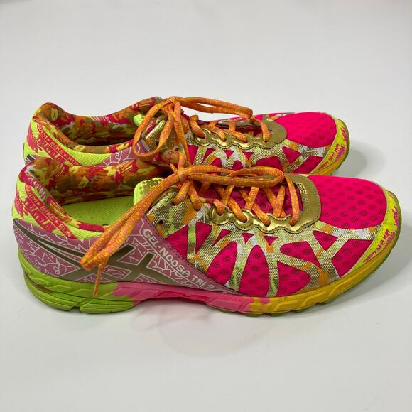 ASICS | Gel Noosa Tri 9 Running Shoe Breast Cancer Pink Yellow Sneaker Womens 12 - Picture 5 of 9